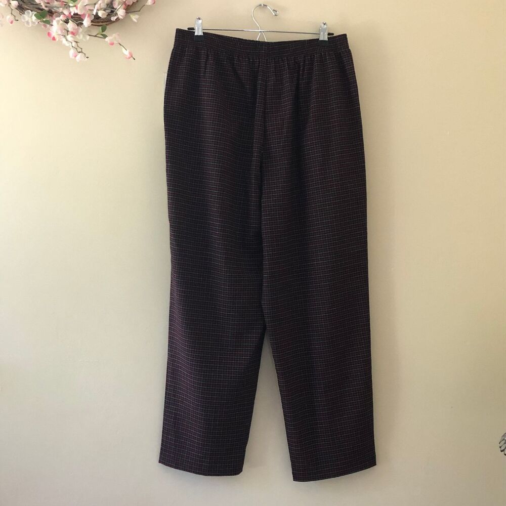 High Waisted Plaid Stretch Slacks Size 14 NWT - Picture 2 of 7